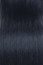 Close up image of LUSHIERE clip in hair extensions in black colour #1 taken in natural light