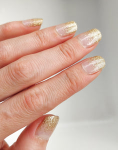Nail Wraps | Gold Glitter Tips
