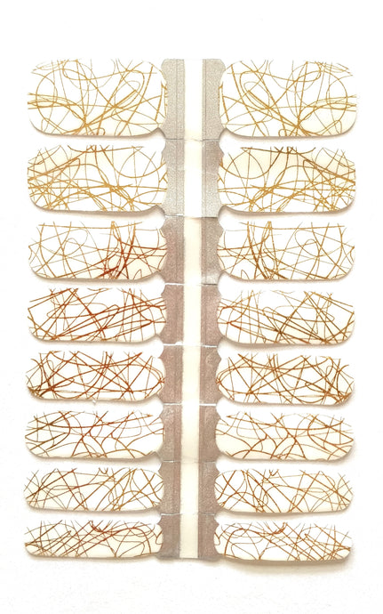 Nail Wraps | Gold Scribble