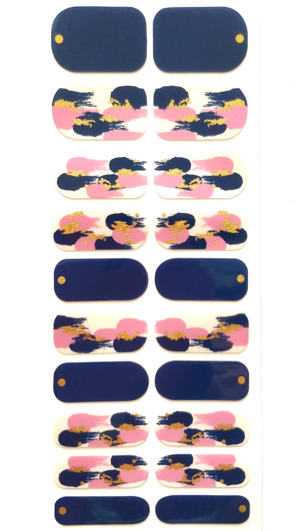 Nail Wraps | Navy and Gold Brush Strokes