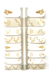 Nail Wraps | Xmas Lights and Trees - Gold